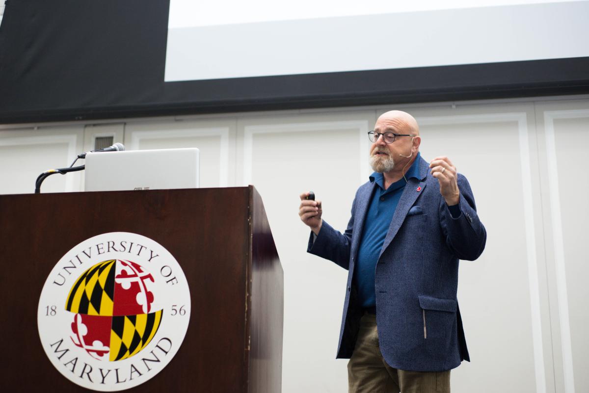 Charlie Fink presenting