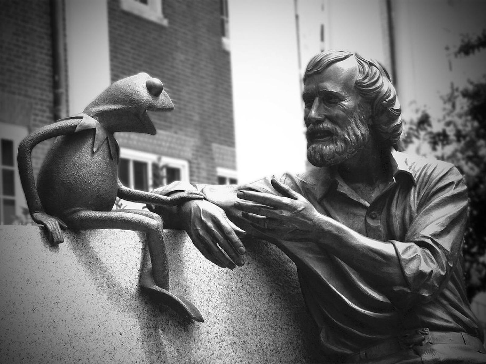 Jim and Kermit B&W