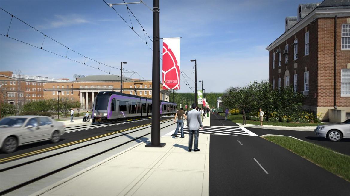 Purple Line on Campus Drive